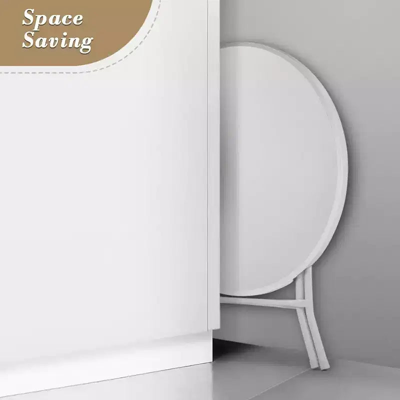 Table de cocktail pliante blanche haute, table pliante ronde de hauteur bar avec pieds amovibles pour banquets intérieurs et extérieurs pour fêtes, mariages, pique-niques