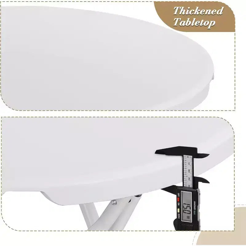 Table de cocktail pliante blanche haute, table pliante ronde de hauteur bar avec pieds amovibles pour banquets intérieurs et extérieurs pour fêtes, mariages, pique-niques