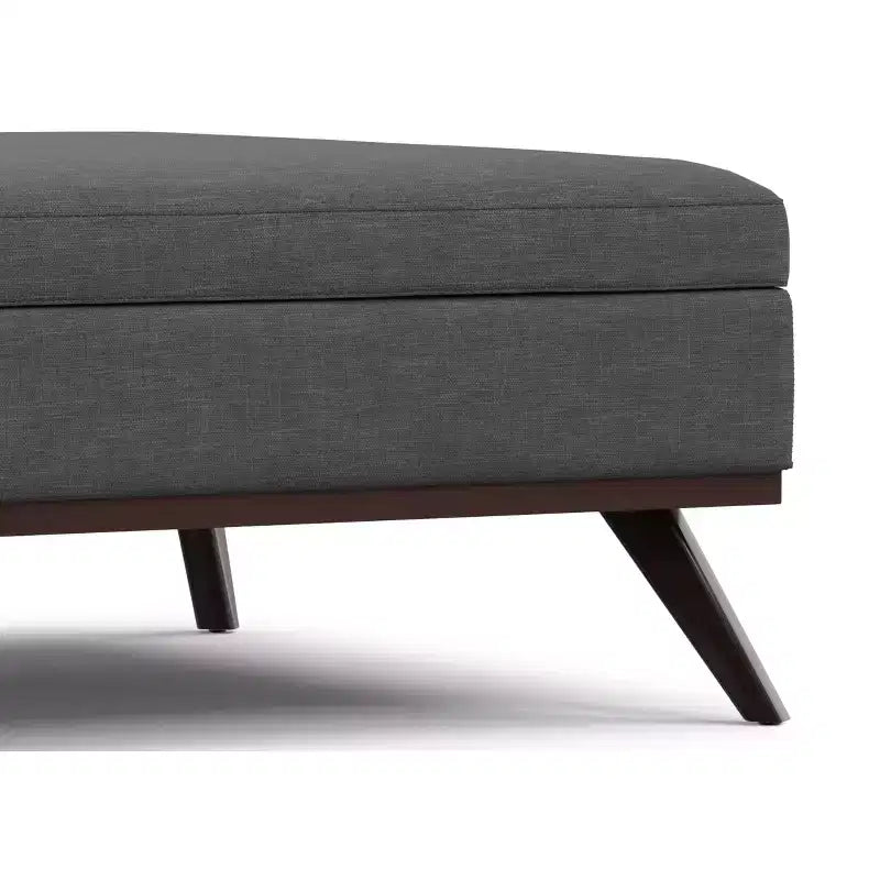 Pouf de rangement table basse carrée XL moderne du milieu du siècle, 100 cm de large