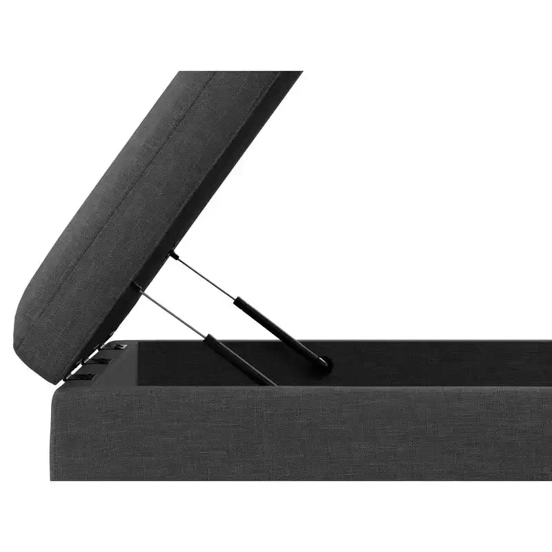 Pouf de rangement table basse carrée XL moderne du milieu du siècle, 100 cm de large