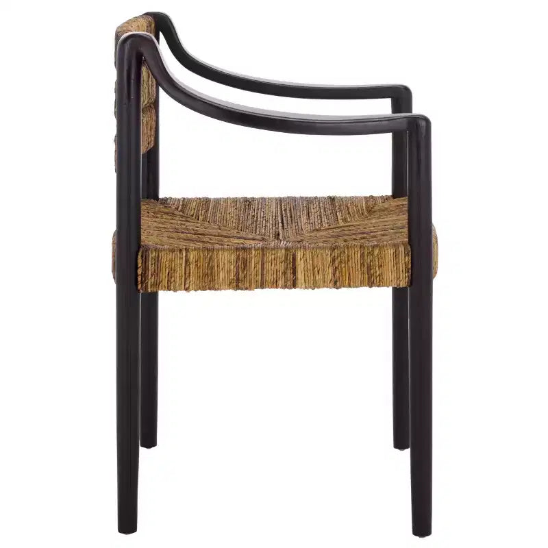 Chaise de salle à manger avec accoudoirs - DCH1214 - Bananier naturel/Noir
