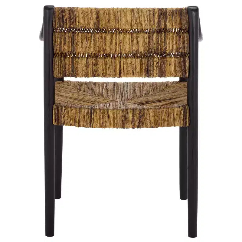 Chaise de salle à manger avec accoudoirs - DCH1214 - Bananier naturel/Noir