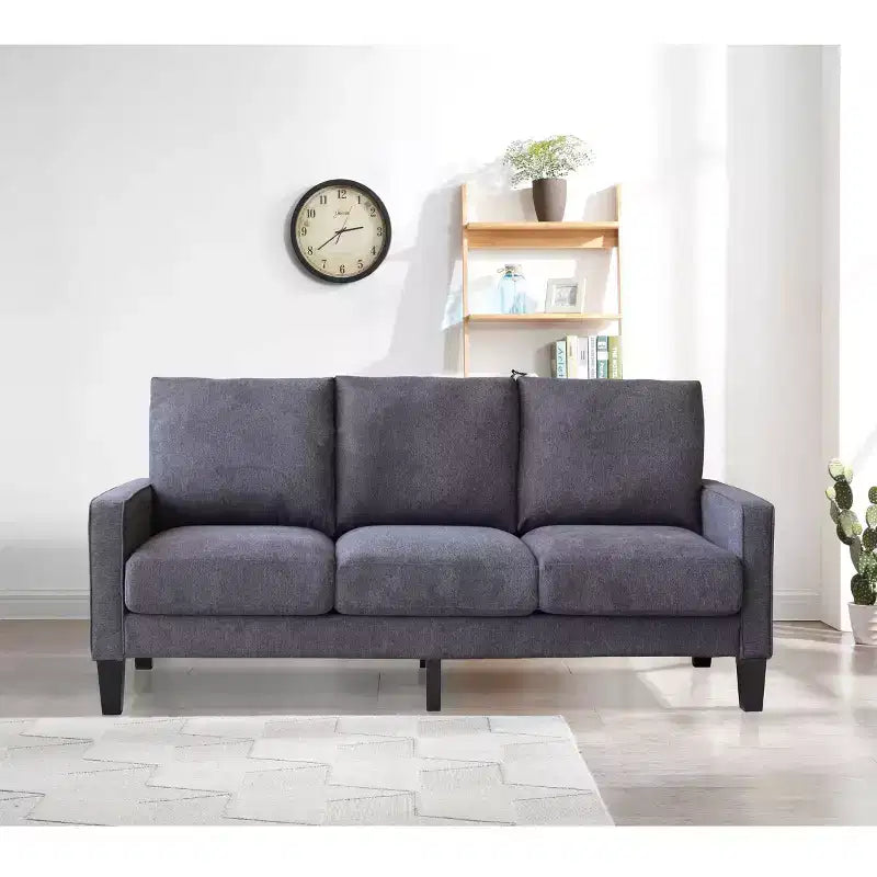 MAYEERTY Modern Sturdy Sofa with Solid Wood & Metal Frame Removable Under-Seat Storage Box Easy Assembly