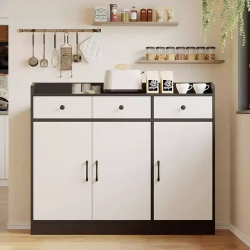 42.5 Inch Sideboard Buffet Cabinet,Modern Kitchen Storage Cabinet with Adjustable Shelves,Wooden Cupboard with 3 Drawers for Living Room,Dining Room