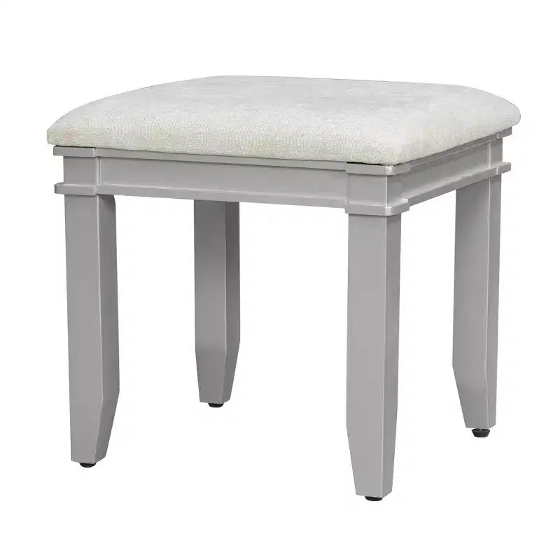 Coiffeuse bohème classique en bois avec miroir lumineux, 7 tiroirs et tabouret rembourré