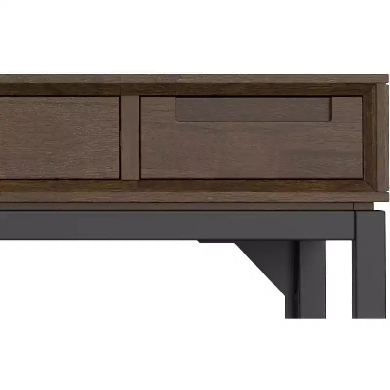 Petit bureau en bois massif au design industriel moderne de 48 pouces de large
