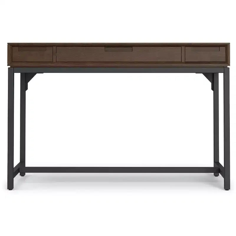 Petit bureau en bois massif au design industriel moderne de 48 pouces de large