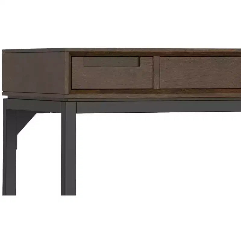 Petit bureau en bois massif au design industriel moderne de 48 pouces de large