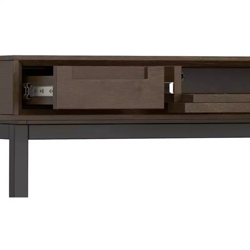 Petit bureau en bois massif au design industriel moderne de 48 pouces de large
