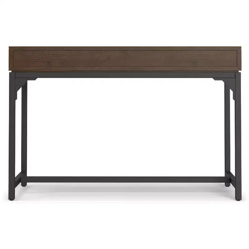 Petit bureau en bois massif au design industriel moderne de 48 pouces de large