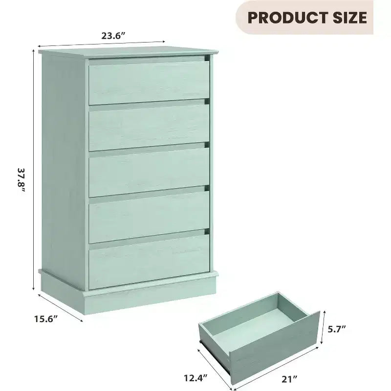 Commode haute pour chambre à coucher, Commode verticale en bois avec grand espace de rangement, Organisateur de placard