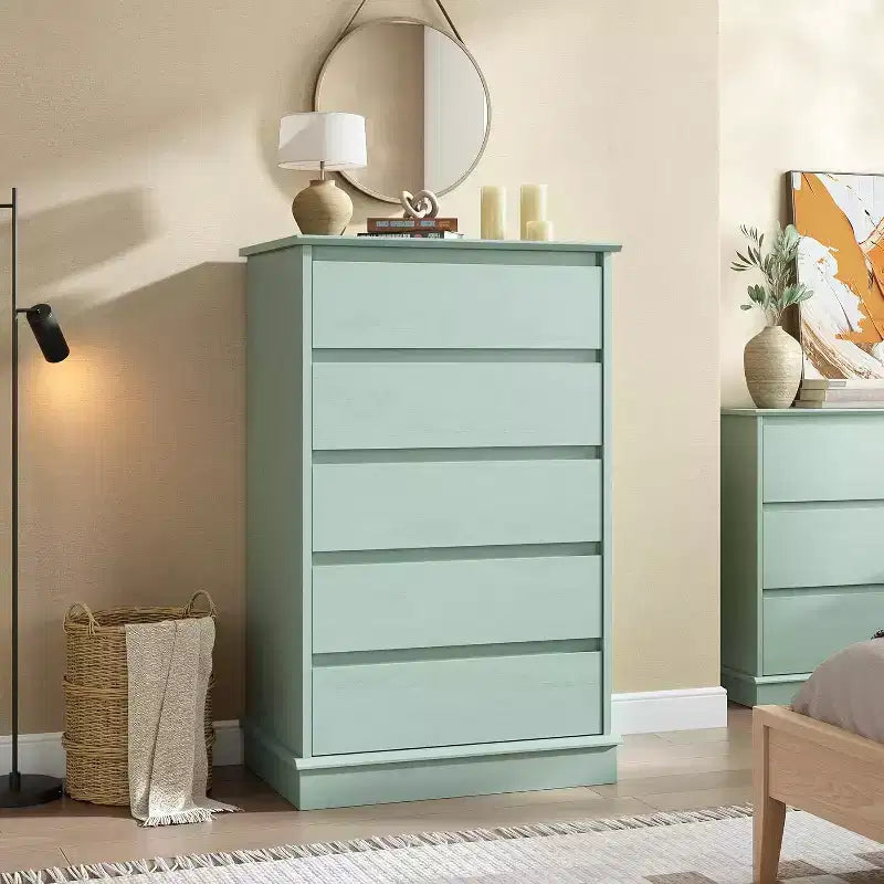 Commode haute pour chambre à coucher, Commode verticale en bois avec grand espace de rangement, Organisateur de placard