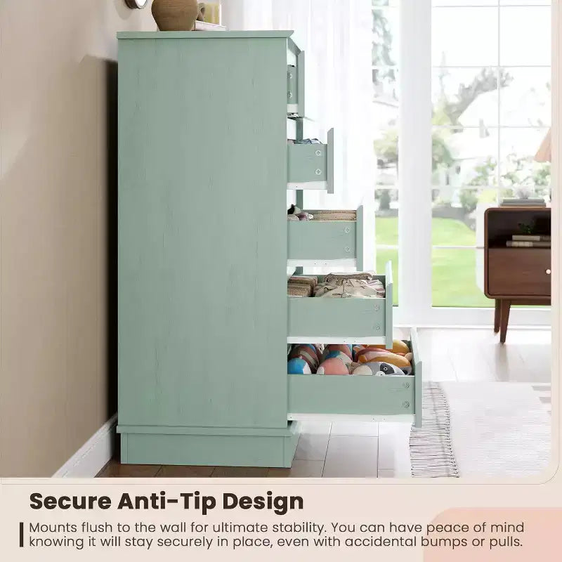 Commode haute pour chambre à coucher, Commode verticale en bois avec grand espace de rangement, Organisateur de placard
