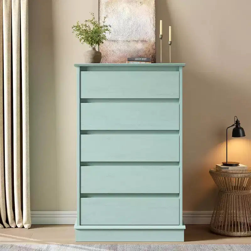Commode haute pour chambre à coucher, Commode verticale en bois avec grand espace de rangement, Organisateur de placard