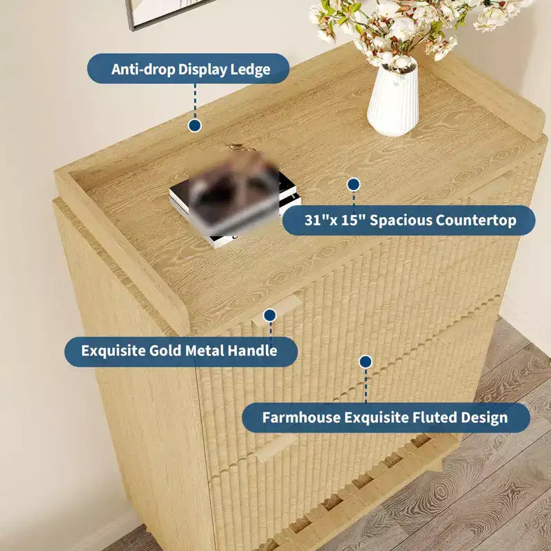 Meuble de rangement pour chaussures avec 2 tiroirs à rabat, meuble de rangement pour chaussures dissimulé sur pied, meuble à chaussures étroit en bois pour couloir et salon