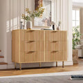47.2 Wide 6-Drawer Dresser, Modern Fluted Chest of Drawers with Deep Storage, Long Double Dresser TV Stand for Bedroom, Living Room Organization