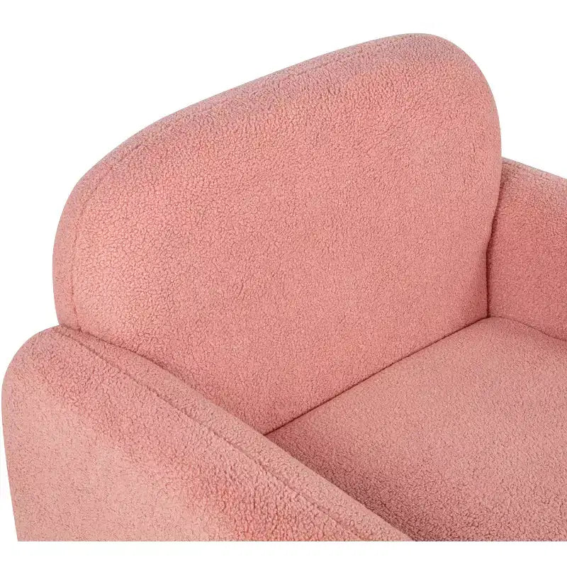 Fauteuil moderne en tissu polaire Teddy avec coussin pour salon, chambre à coucher, bureau