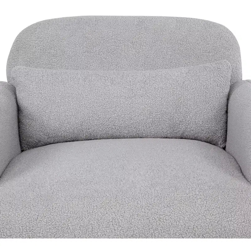 Fauteuil moderne en tissu polaire Teddy avec coussin pour salon, chambre à coucher, bureau