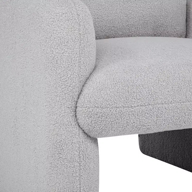 Fauteuil moderne en tissu polaire Teddy avec coussin pour salon, chambre à coucher, bureau