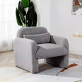 TUYOHW Modern Accent Chair with Teddy Fleece Upholstered Armchair Lounge Single Sofa with Pillow Accent Chairs for Living Room, Bedroom, Office