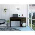 TUYOHW 47.2 Writing Computer Desk,Modern Study Desk with Open Bottom Shelf,Two Drawers,Computer Desk for Study,Home Office,Small Spaces,Black