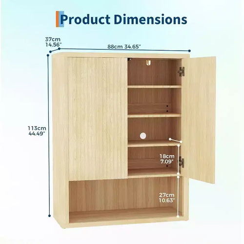 Meuble à chaussures de 112 cm de haut, organisateur de rangement avec portes et 4 étagères réglables, étagère à chaussures moderne autoportante pour entrée, couloir, salon