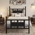 Sturdy Metal Bed Frame with Vintage Circular Design  Platform with Headboard & Footboard  Under-Bed Storage  Noise-Free, Easy Assembly