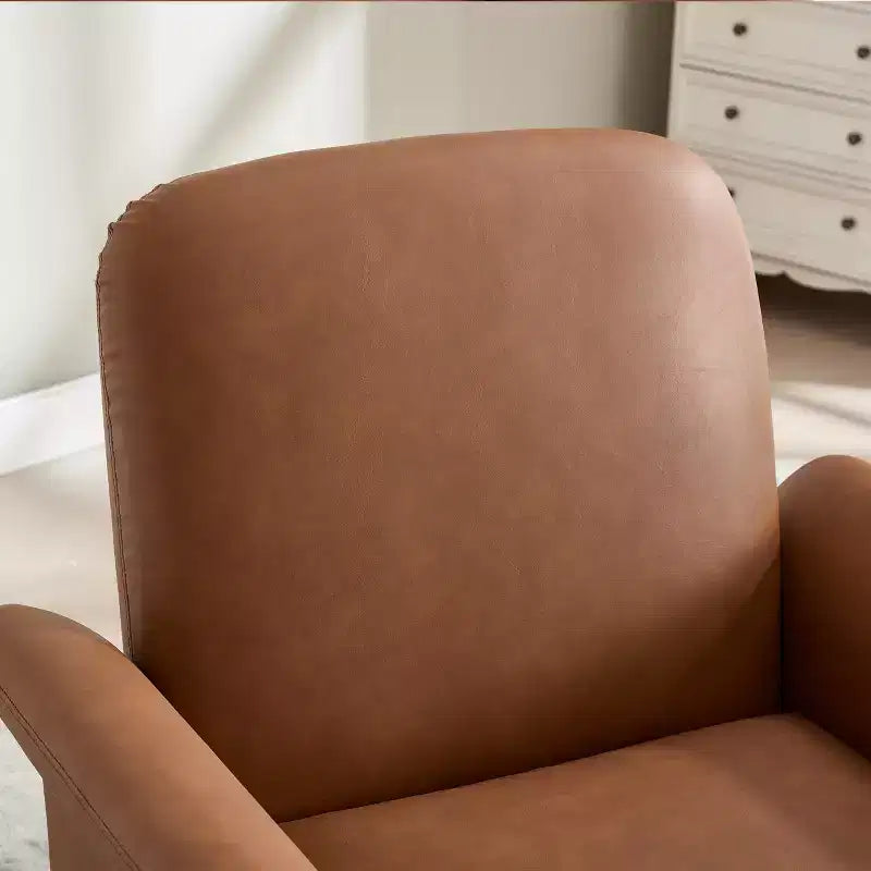 Fauteuil pivotant moderne avec base en bois, fauteuil lounge en forme de tonneau avec accoudoir incurvé, canapé simple pour salon et chambre à coucher