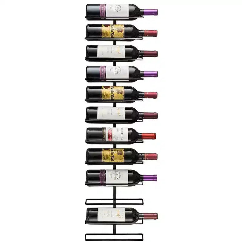 Sorbus Black Metal Wine Rack Bottle Holder - for Home Bar, Kitchen (Holds 12)