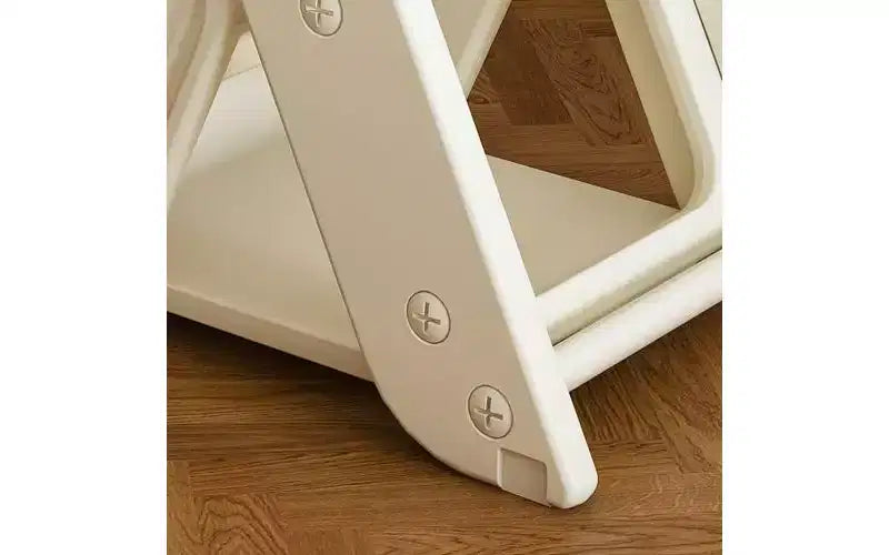 Chaise haute multi-fonctionnelle réglable en hauteur pour les repas et l'alimentation des enfants, harnais de sécurité à cinq points et plateau amovible, blanc