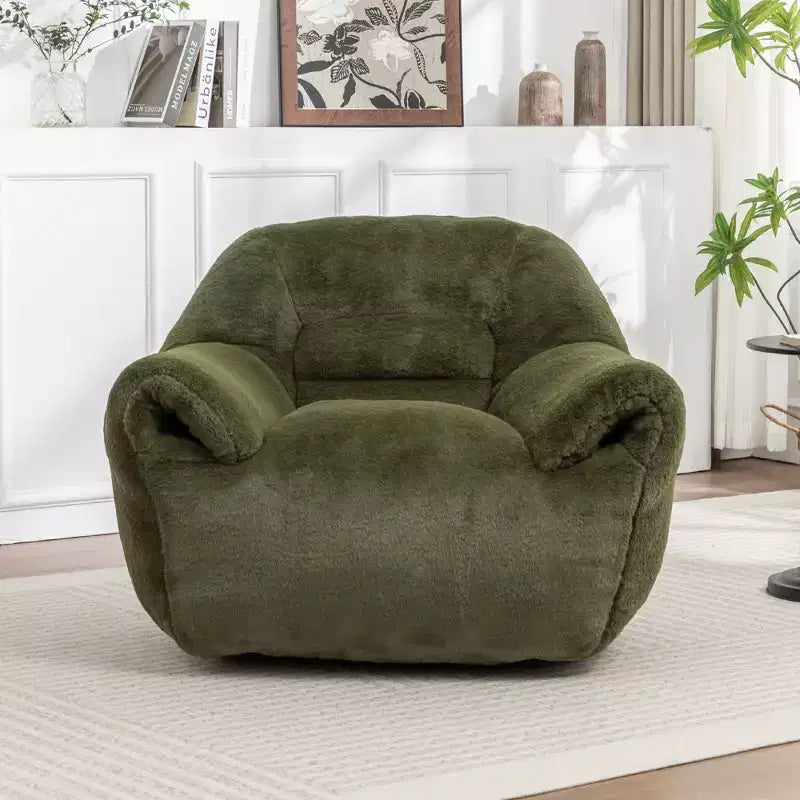 YOSIMFUR Bean Bag Chair, Comfy Bean Bag Sofa with Back Support, Faux Fur Bean Bag Chair for Adults and Kids, Stuffed Floor Sofa