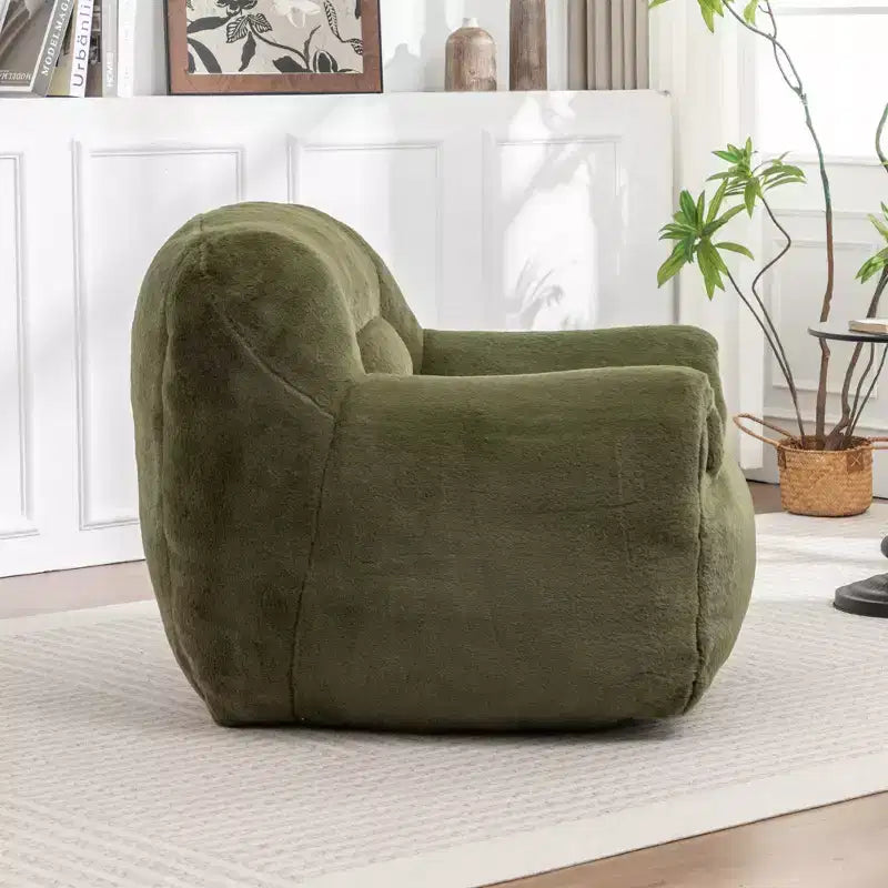 Pouf poire avec dossier, Canapé pouf en fausse fourrure pour adultes et enfants, Canapé de sol rembourré